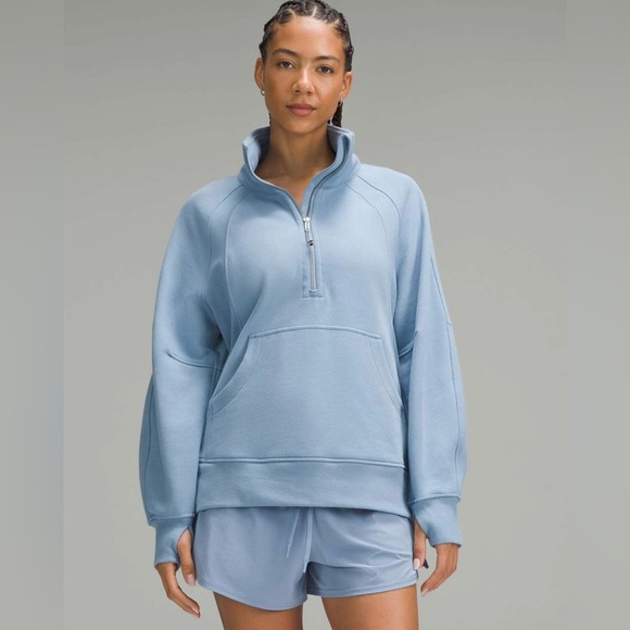 lululemon athletica Tops - Lululemon Scuba Oversized Funnel-Neck Half Zip *Long
Blue Willow m/l READ